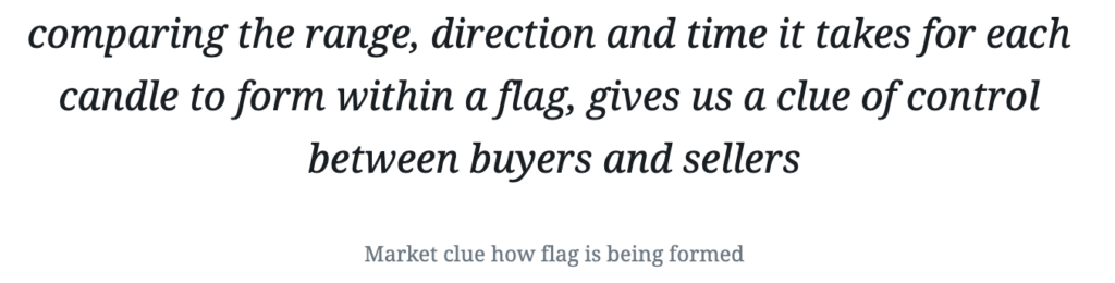 Market clue how flag is being formed