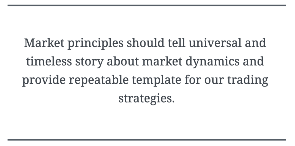 Quote: Market principles should tell universal and timeless story about market dynamics and provide a repeatable template for our trading strategies.